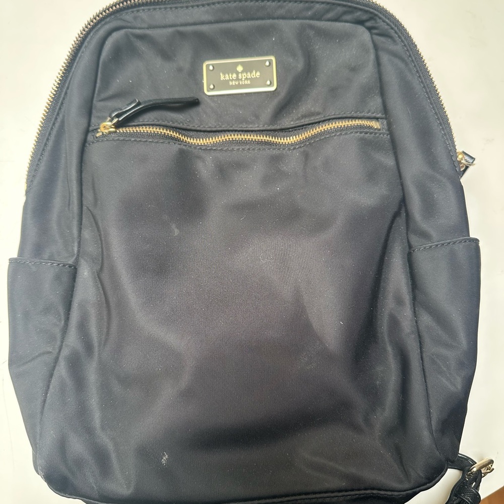 Kate Spade Women’s Black Backpack with Gold Accents